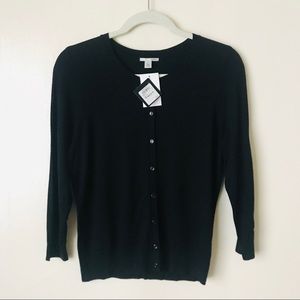 NWT Halogen black button up cardigan sweater